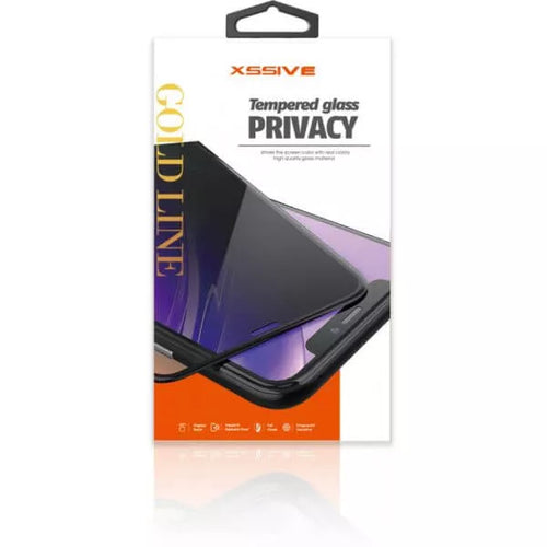 Xssive Goldline Privacy Tempered Glass Screenprotector voor Samsung Galaxy S21 5G Zwart