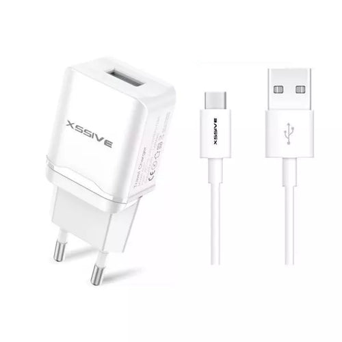 Xssive Thuislader USB 2.1A + 1m Type USB-C Kabel Wit1