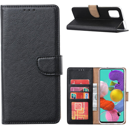 Xssive Lederen Wallet Book Case Samsung Galaxy A16 5G Zwart binnenkant, kaarthouders, standfunctie, magneetsluiting