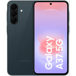 Totaaloverzicht van de Samsung Galaxy A37 5G, toont de voorkant met het AMOLED display en de achterkant met het drievoudige camerasysteem.