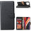 Xssive Lederen Wallet Book Case Apple iPhone 16 Zwart binnenkant, kaarthouders, standfunctie, magneetsluiting